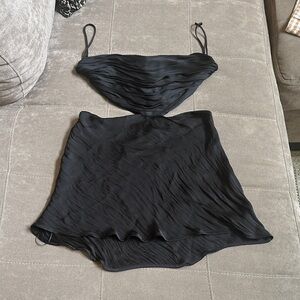 Zara Elegant Black Ruched Top